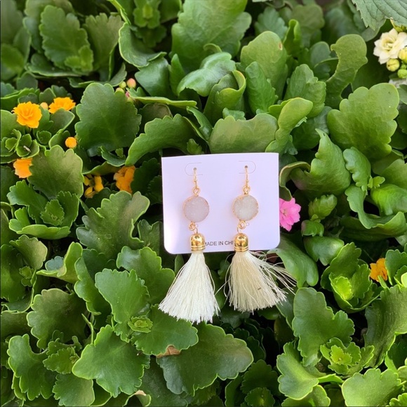 Stone Tassel Earrings - Picture 4 of 7